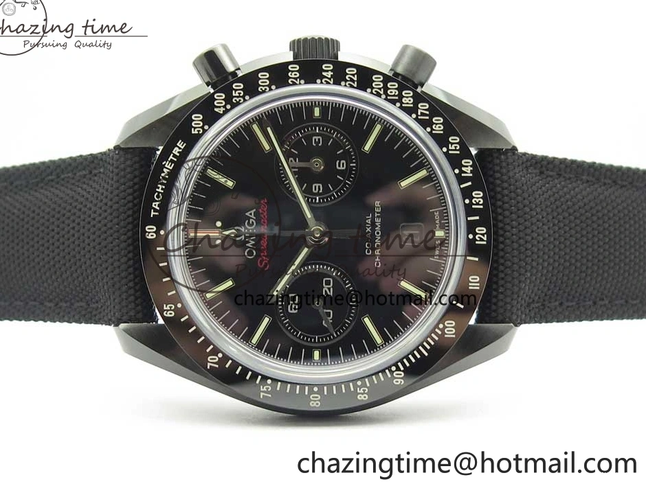 0318 Premium Speedmaster “Dark Side of The Moon” Real Ceramic OMF 1:1 Best Edition on Nylon Strap A 7977